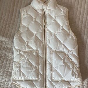J Crew Women's Quilted White Vest